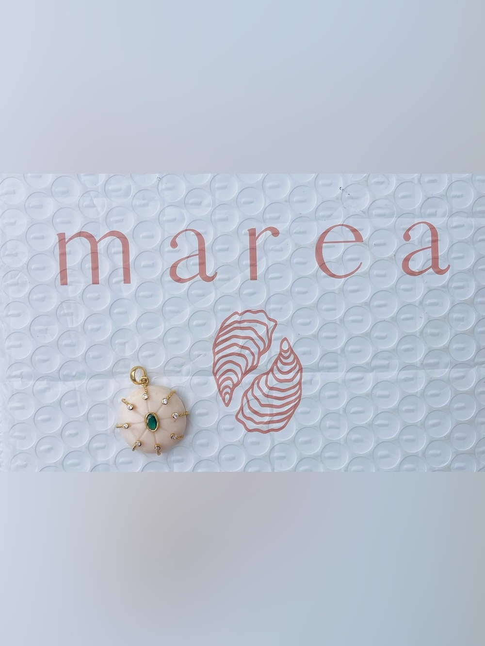 Marea pink opal & emerald charm; never worn